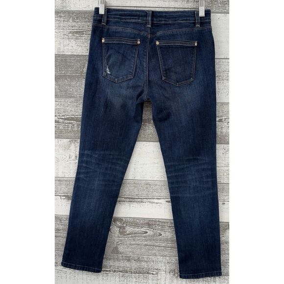 White House Black Market Crop Distressed Blue Jeans Women's Size 4 (Fit 28x28) - Picture 2 of 13
